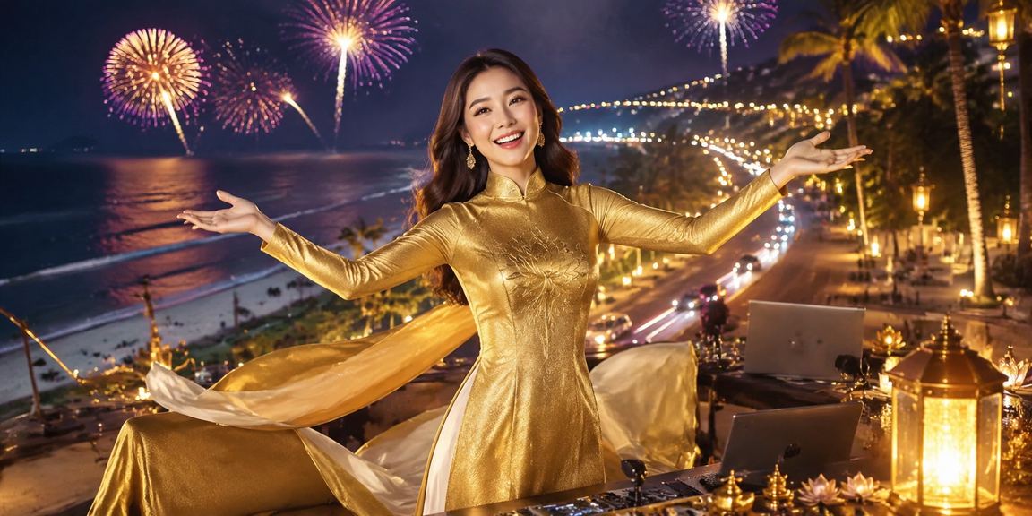 Người dùng truy cập xổ số trực tuyến trên điện thoại tại bãi biển Mũi Né